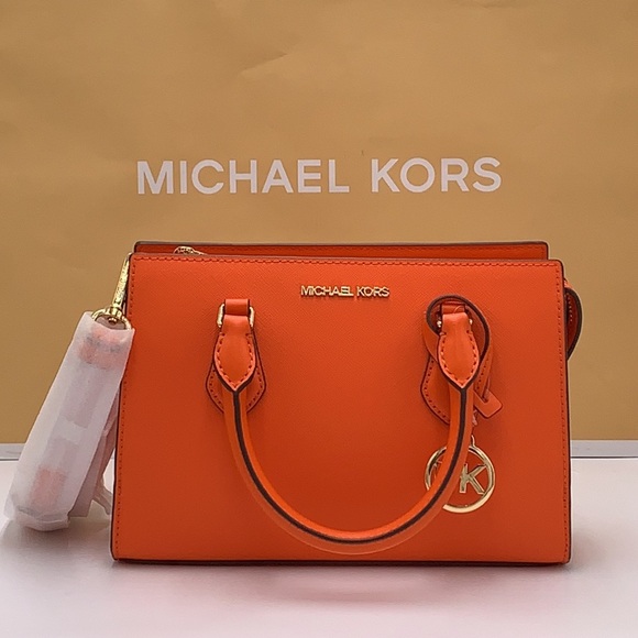 MICHAEL KORS
Sheila Small Faux Saffiano Leather Satchel
Poppy 
NWT - Picture 3 of 16